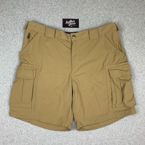 Duluth Trading Shorts Mens Sz XL (37 x 9) Dry on the Fly Khaki Tan Cargo Nylon